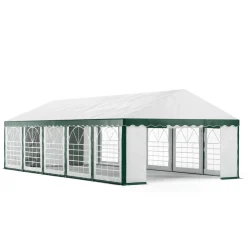 Profi PVC Partyzelt 5 x 10 m grün/weiss