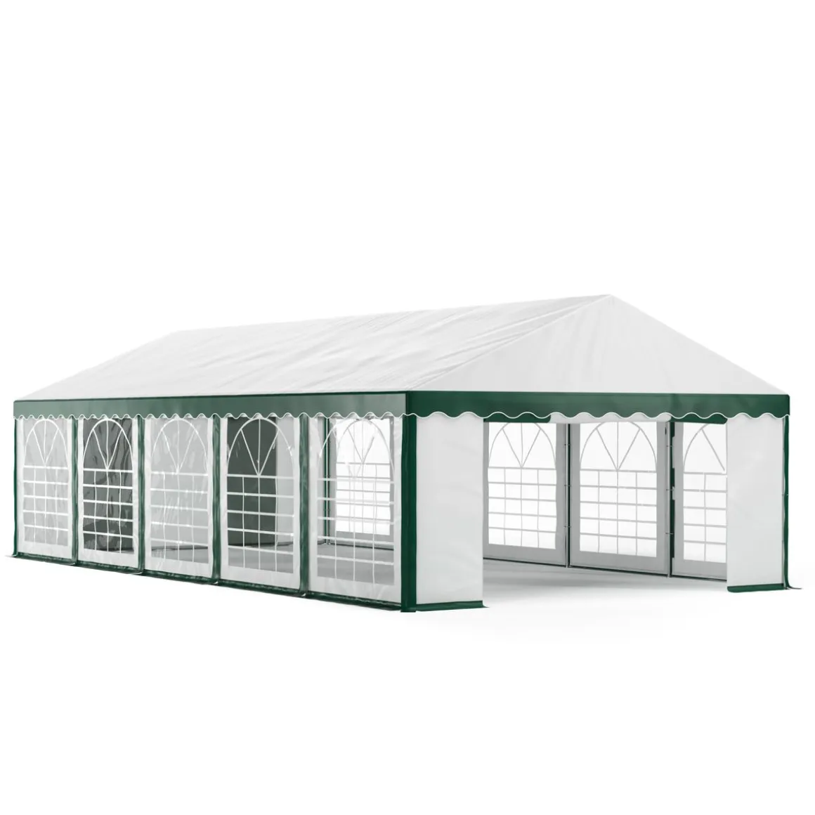 Profi PVC Partyzelt 5 x 10 m grün/weiss