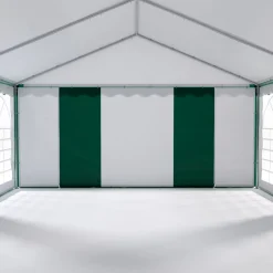 Profi PVC Partyzelt 5 x 10 m grün/weiss