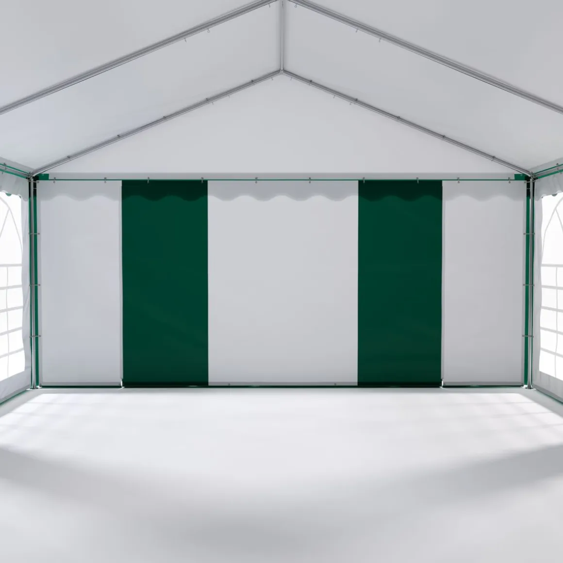 Profi PVC Partyzelt 5 x 10 m grün/weiss
