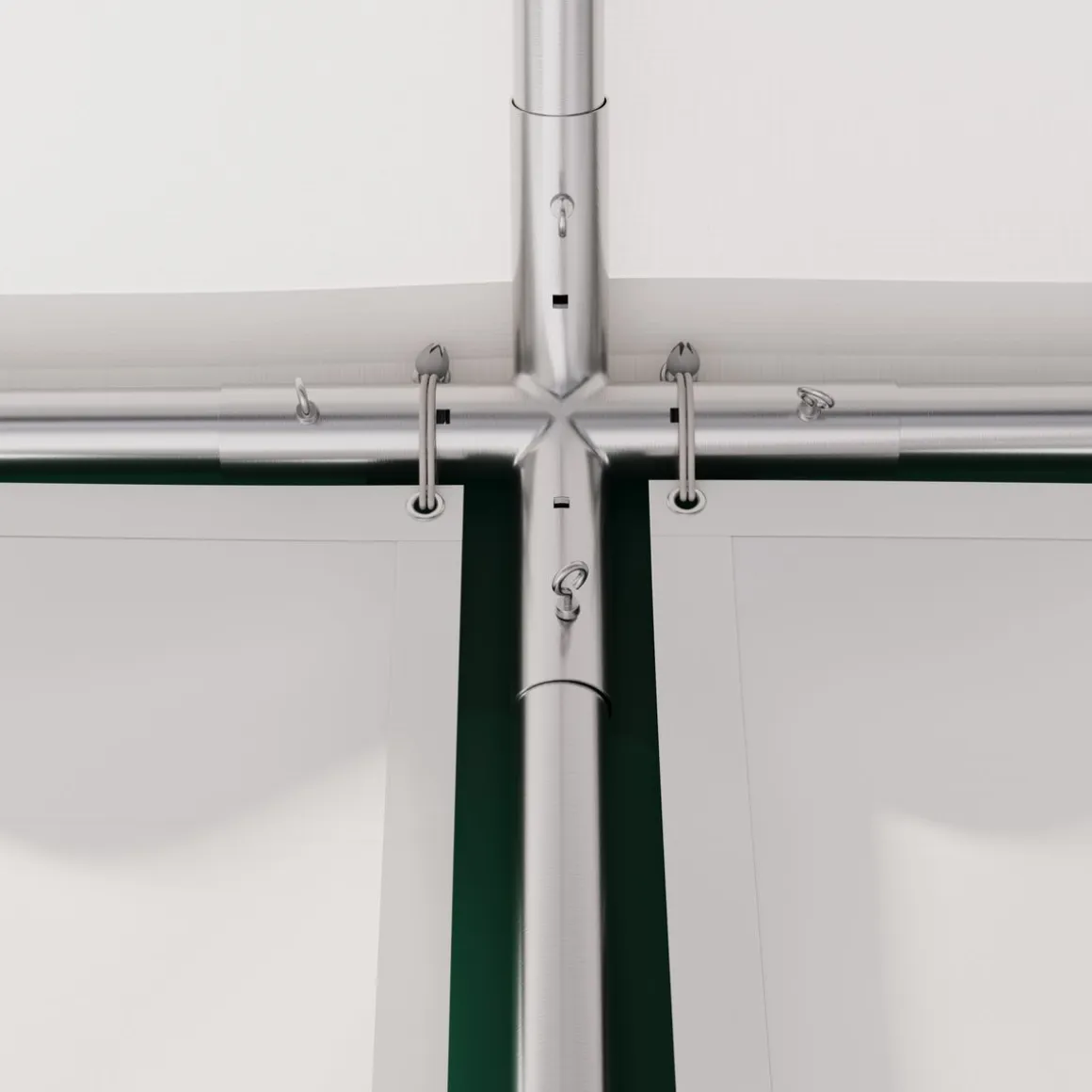 Profi PVC Partyzelt 5 x 10 m grün/weiss