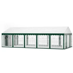 Profi PVC Partyzelt 5 x 10 m grün/weiss