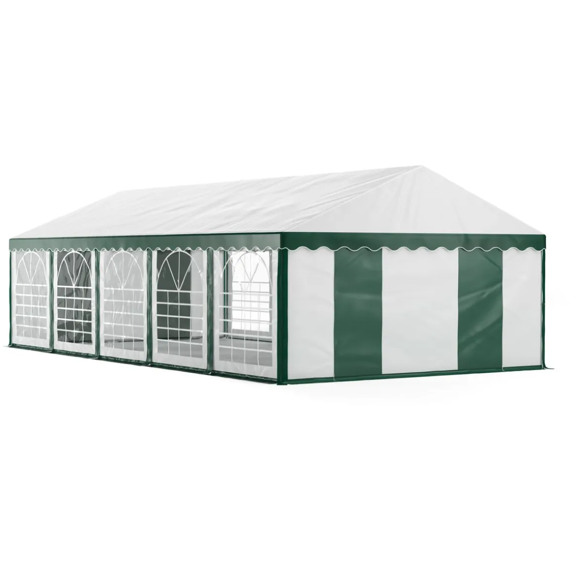 Profi PVC Partyzelt 5 x 10 m grün/weiss