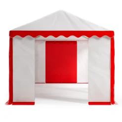 Profi PVC Partyzelt 3 x 6 m rot/weiss