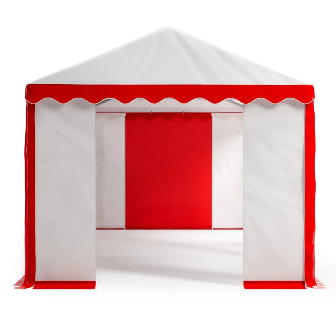Profi PVC Partyzelt 3 x 6 m rot/weiss
