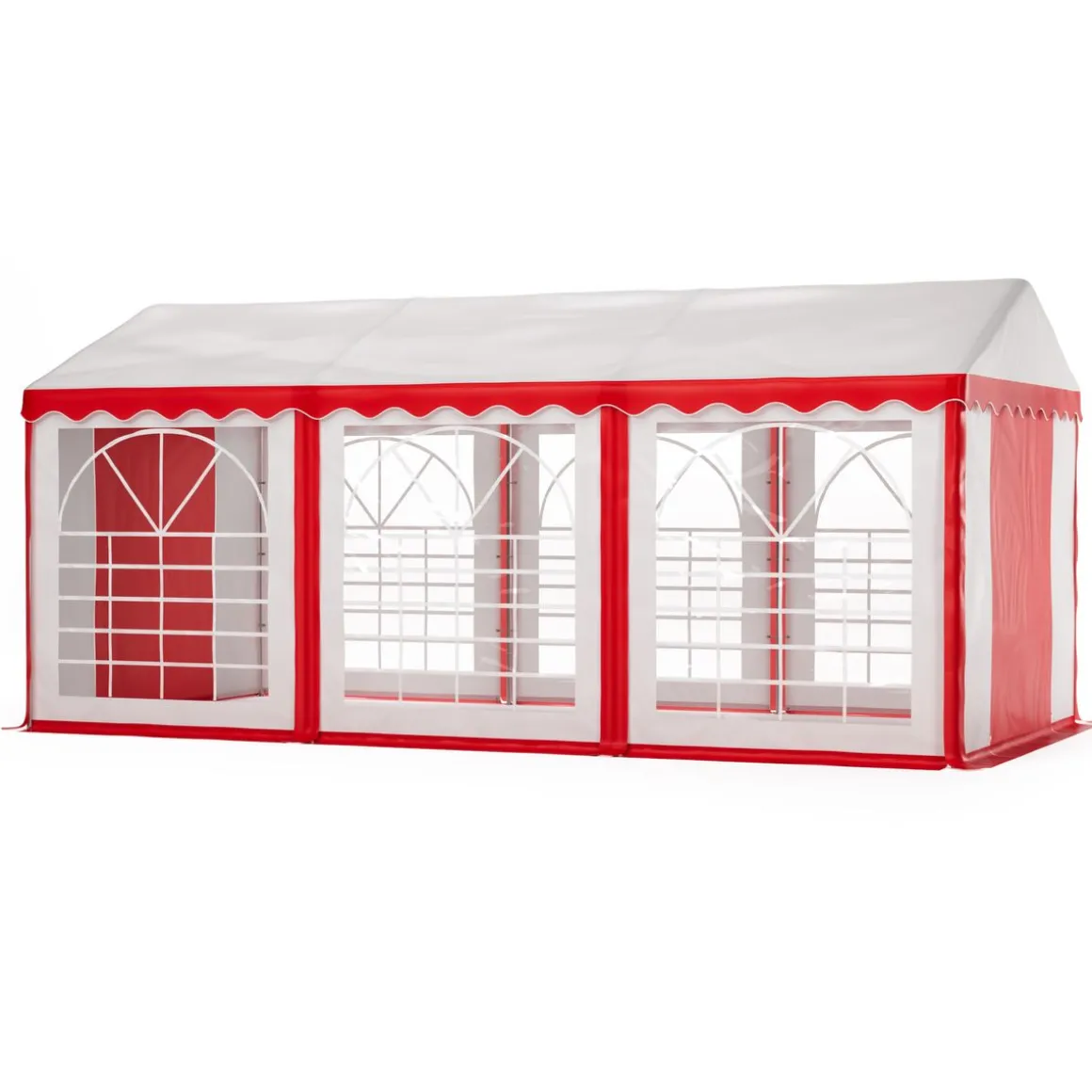 Profi PVC Partyzelt 3 x 6 m rot/weiss