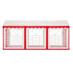 Profi PVC Partyzelt 3 x 6 m rot/weiss