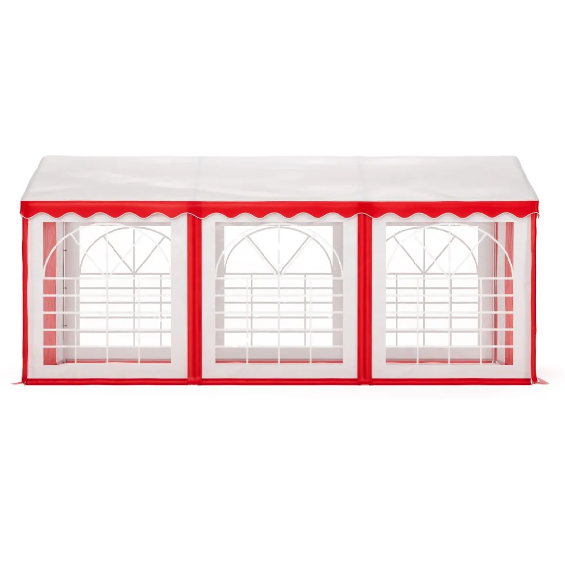Profi PVC Partyzelt 3 x 6 m rot/weiss