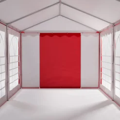 Profi PVC Partyzelt 3 x 6 m rot/weiss