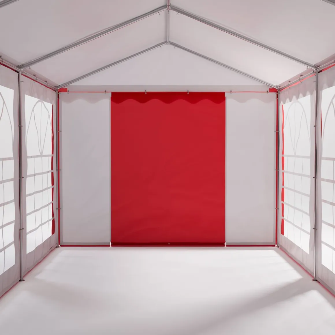Profi PVC Partyzelt 3 x 6 m rot/weiss