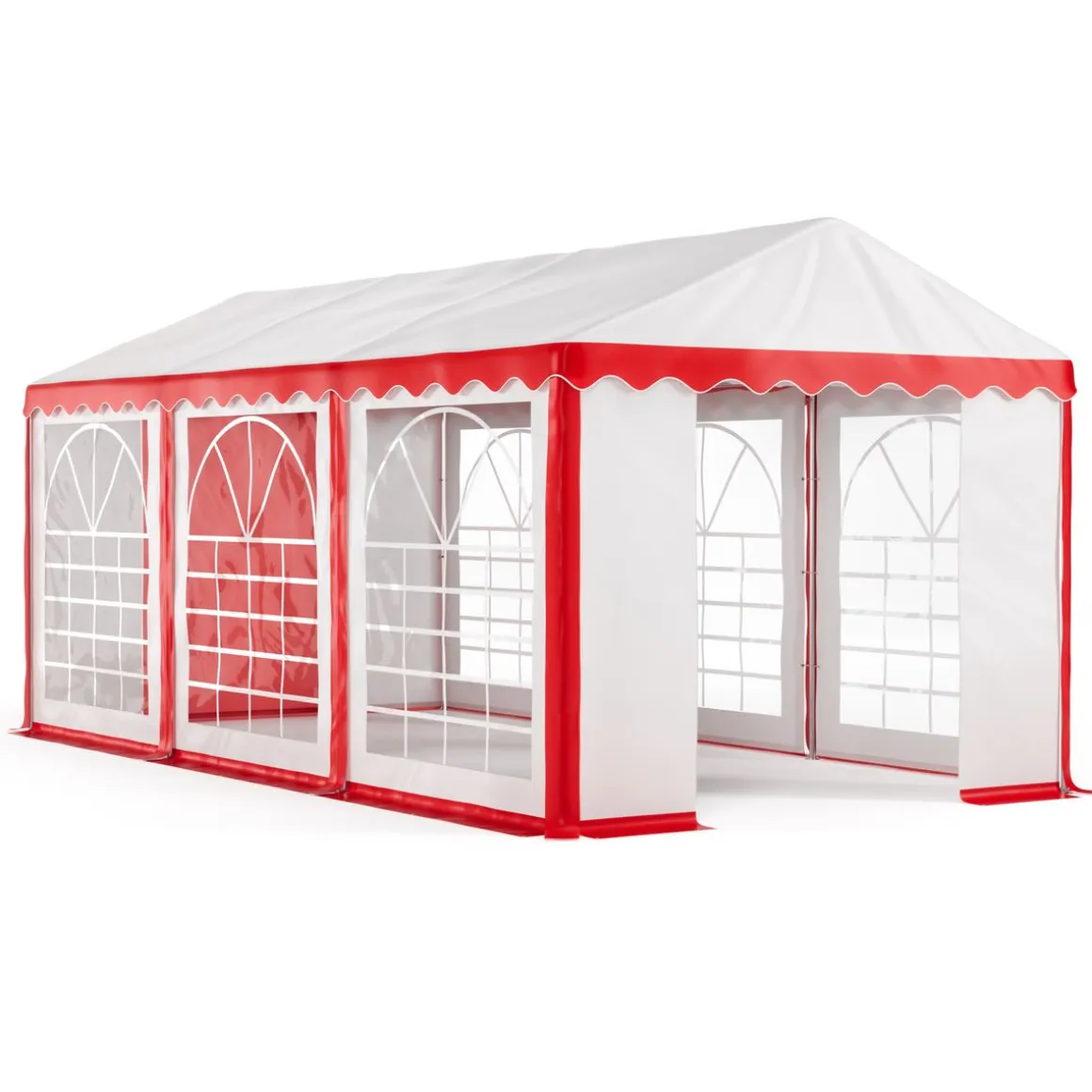 Profi PVC Partyzelt 3 x 6 m rot/weiss