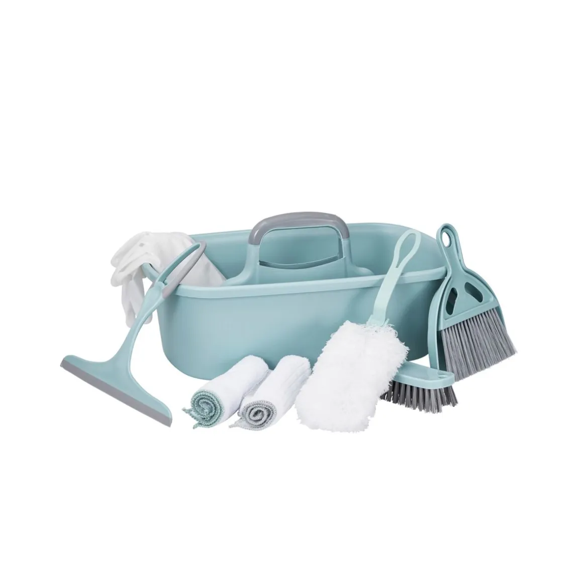 Putzutensilien Set 9-teilig mint/grau
