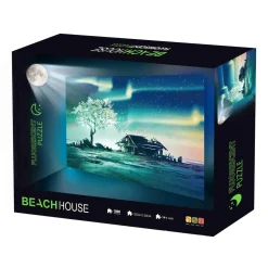 Puzzle fluoreszierend Strandhaus Nordlicht 1000 Teile