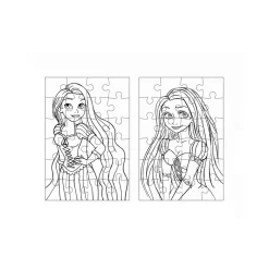 Puzzle zum Ausmalen Rapunzel 24 Teile