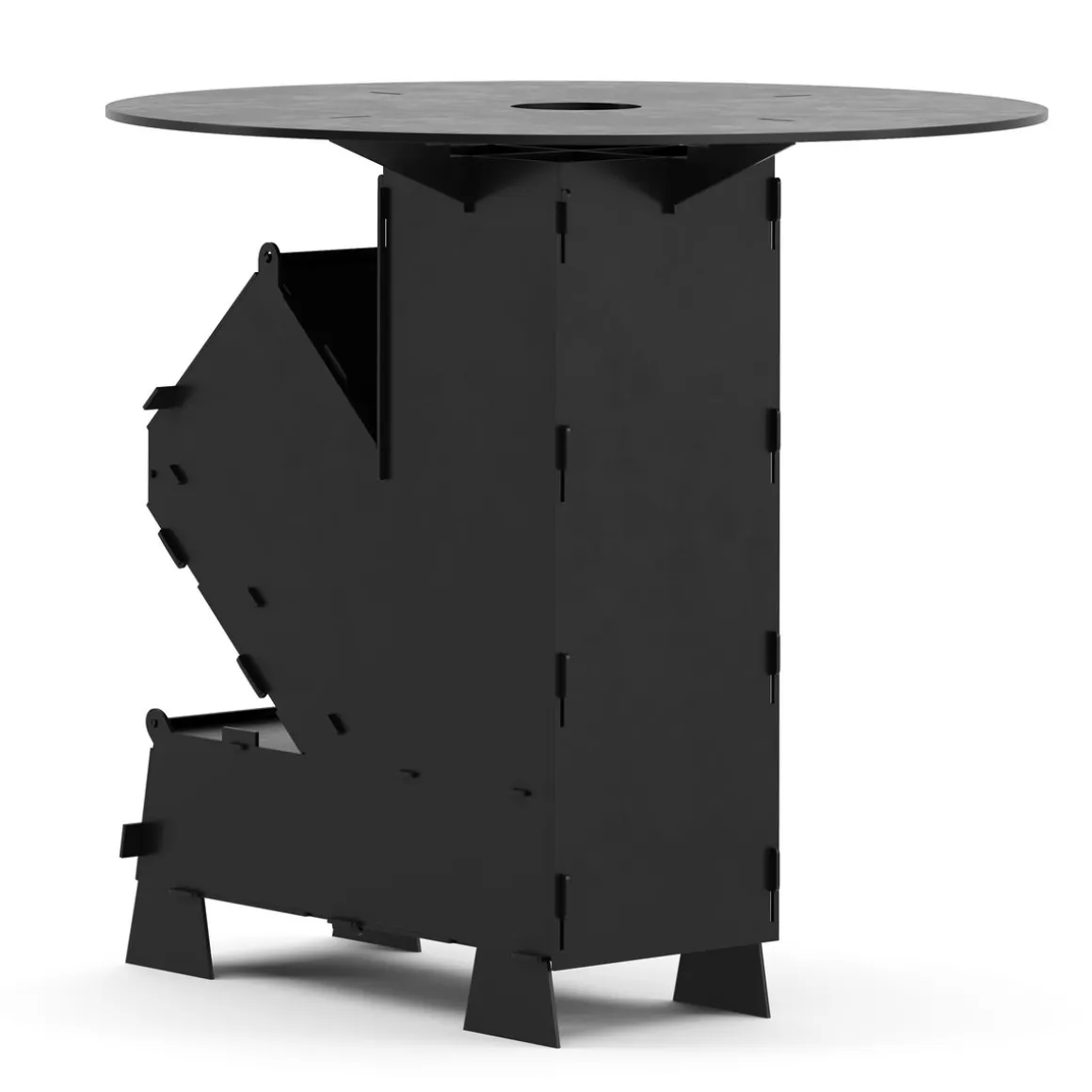 Raketenofen mit Grillplatte 36 x 14 x 57 cm