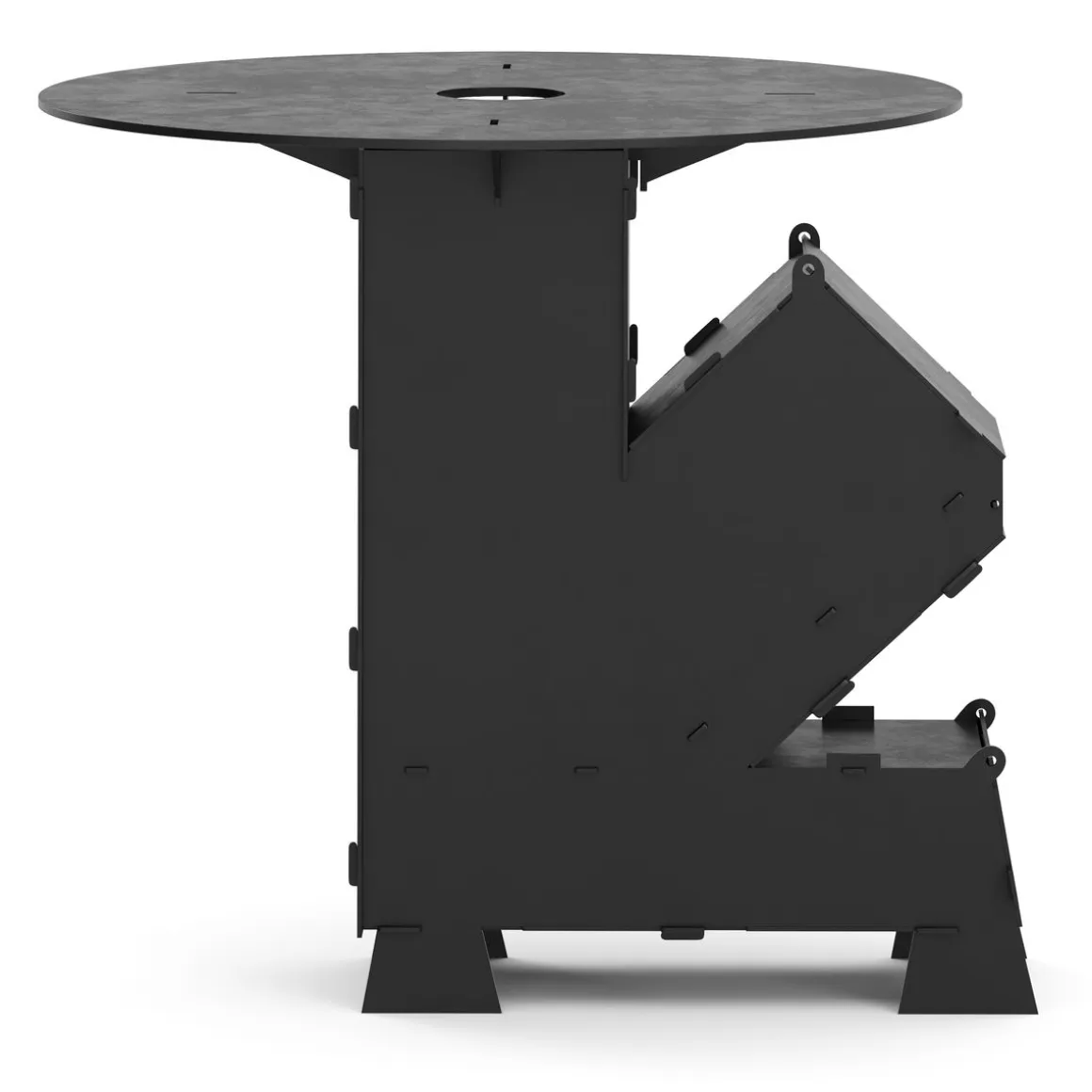Raketenofen mit Grillplatte 36 x 14 x 57 cm
