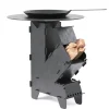 Raketenofen mit Grillplatte und Pfanne 36 x 14 x 57 cm