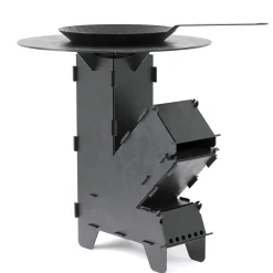 Raketenofen mit Grillplatte und Pfanne 36 x 14 x 57 cm