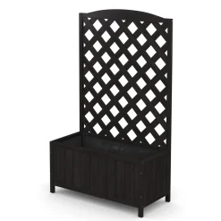 Rankgitter mit Blumenkasten schwarz