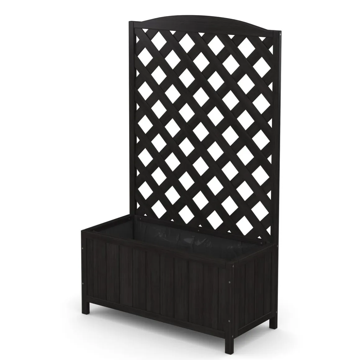 Rankgitter mit Blumenkasten schwarz