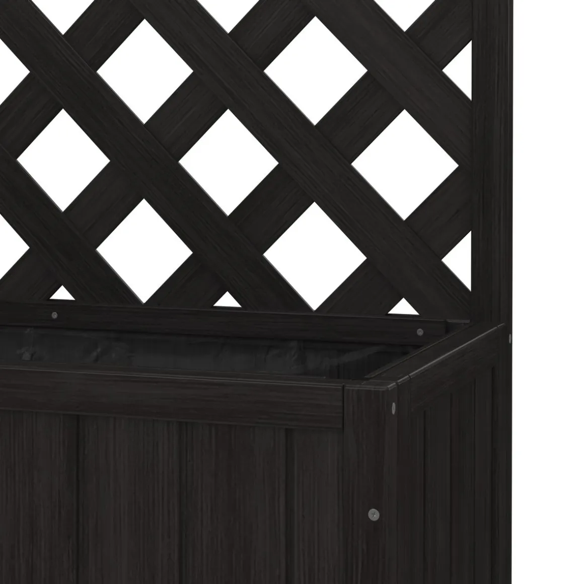 Rankgitter mit Blumenkasten schwarz