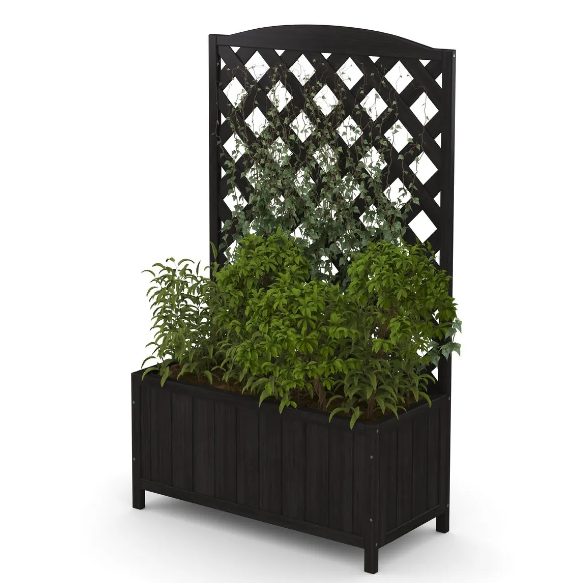 Rankgitter mit Blumenkasten schwarz