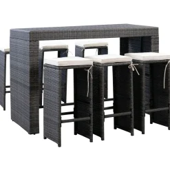 Rattan Bar Set ANDORRA grau