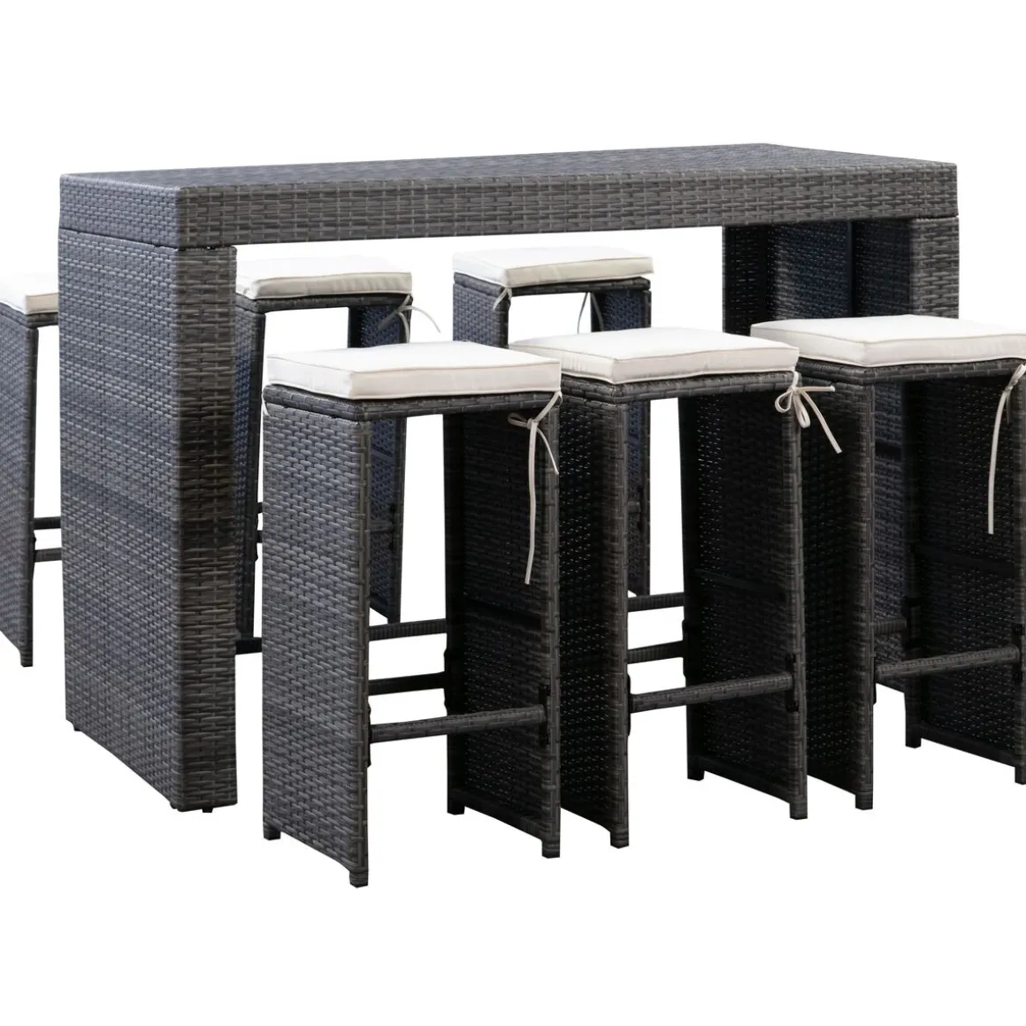 Rattan Bar Set ANDORRA grau