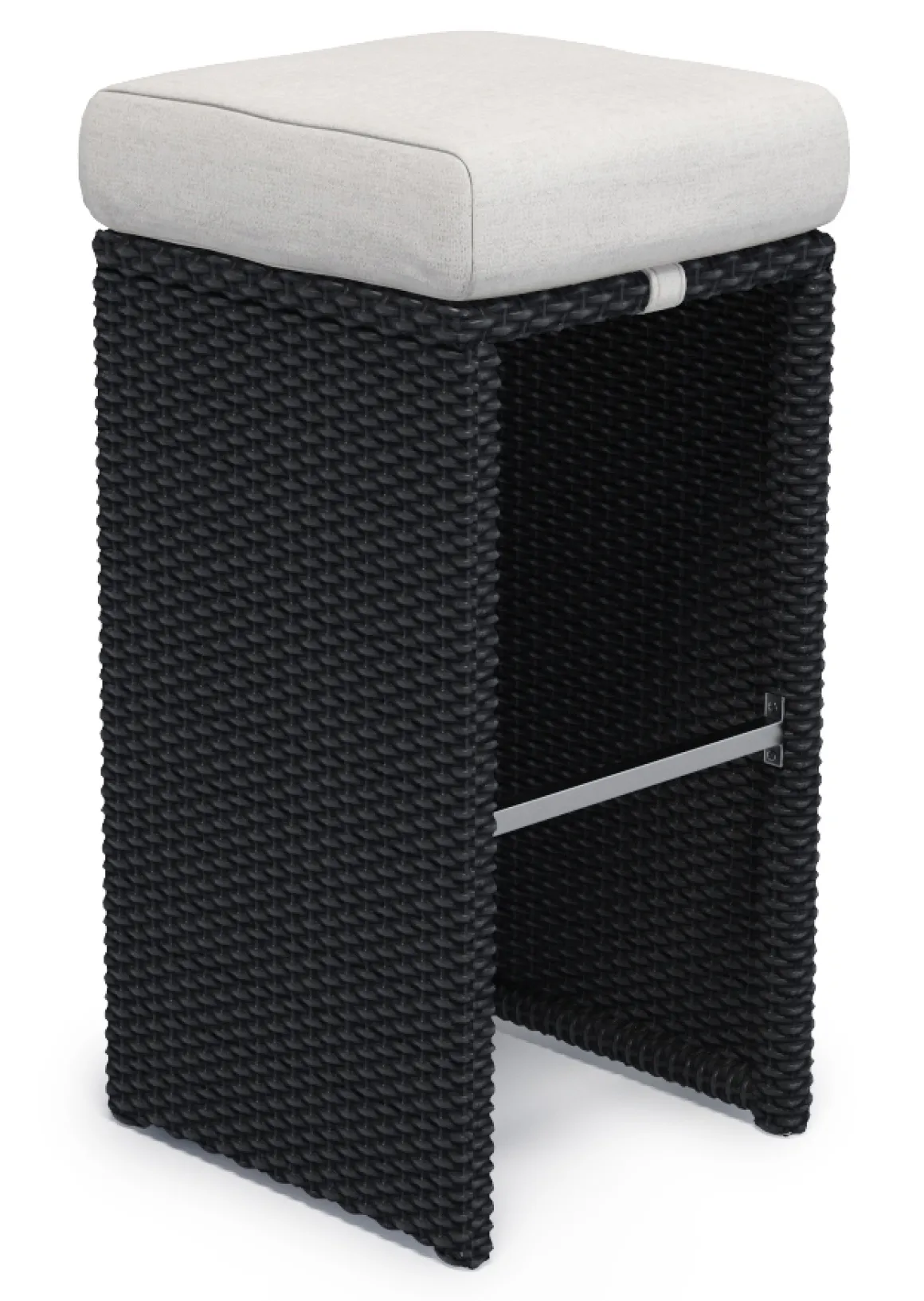 Rattan Bar Set GRANADA schwarz/weiss