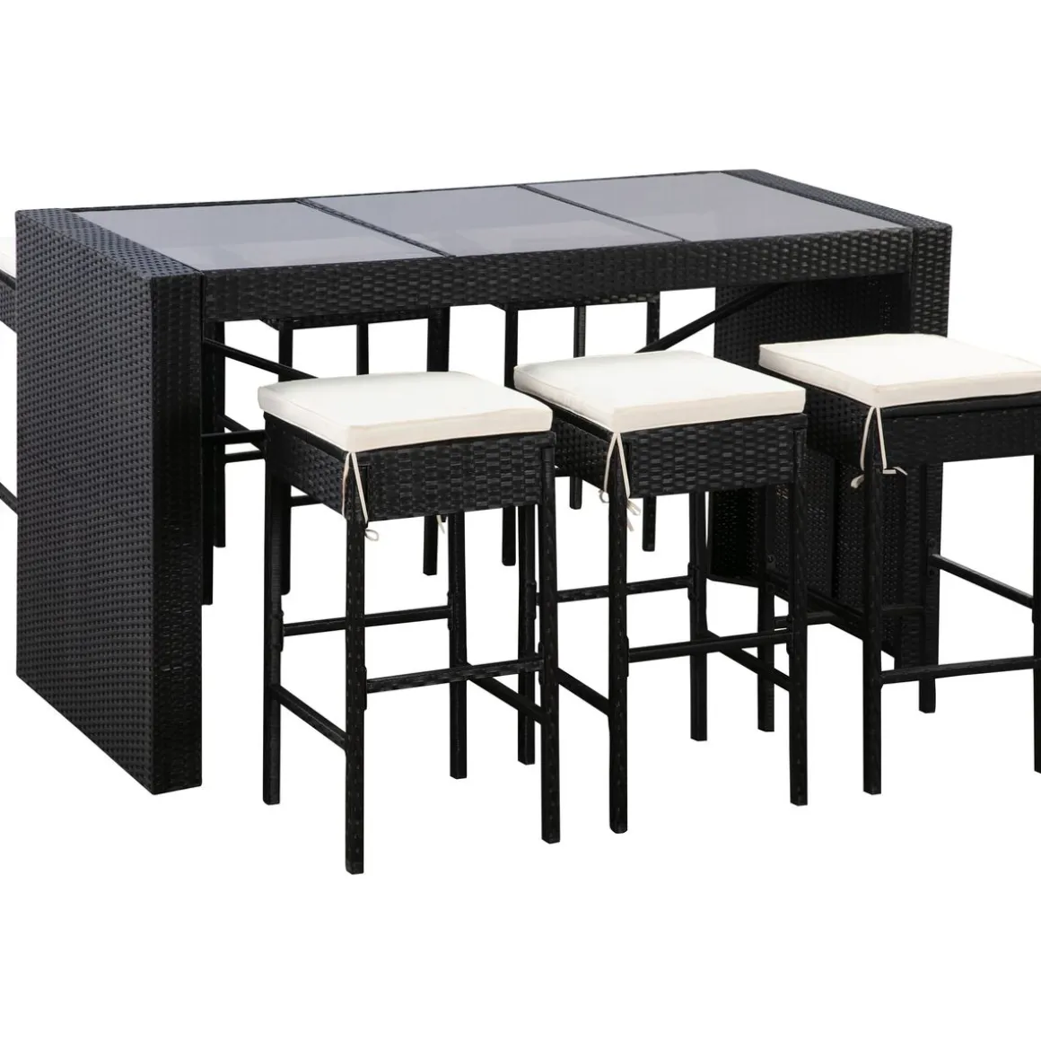 Rattan Bar Set MODENA schwarz