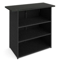 Rattan Bartheke MILANO schwarz