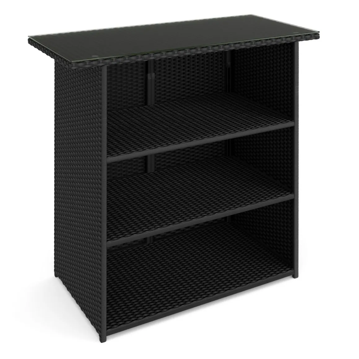 Rattan Bartheke MILANO schwarz