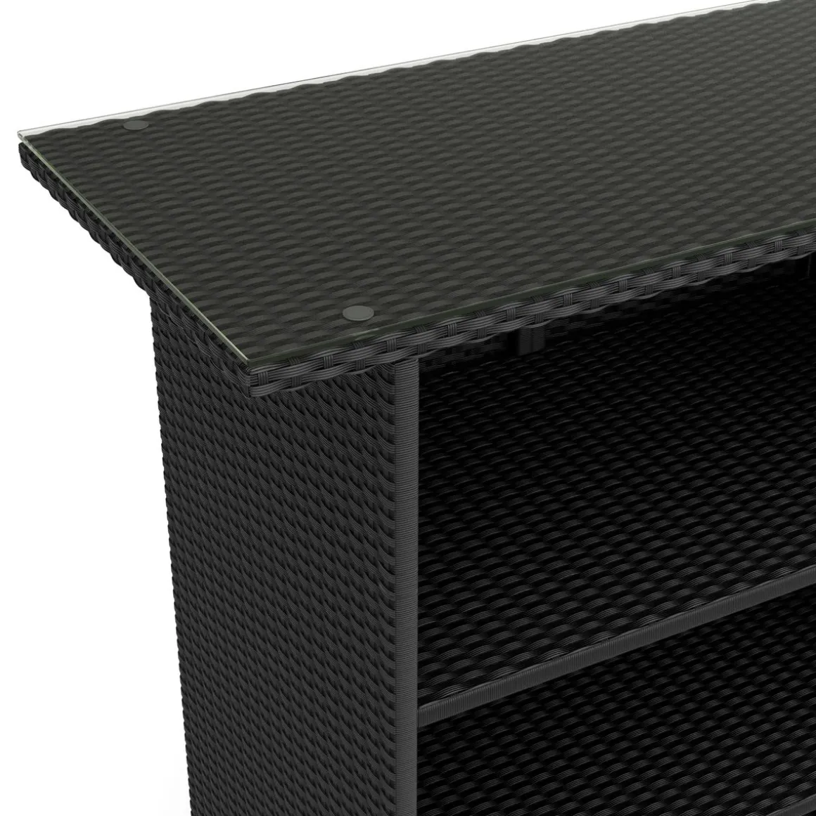 Rattan Bartheke MILANO schwarz