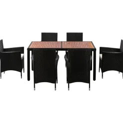 Rattangarnitur ALBA 1 Tisch und 6 Stühle