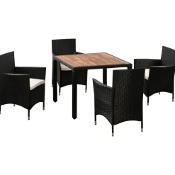Rattangarnitur ALBA 1 Tisch und 4 Stühle