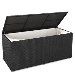 Rattan Kissenbox SINA 190 x 85 x 85 cm schwarz