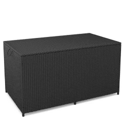 Rattan Kissenbox ZOE 150 x 80 x 85 cm schwarz
