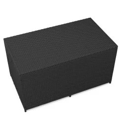 Rattan Kissenbox ZOE 150 x 80 x 85 cm schwarz