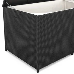 Rattan Kissenbox ZOE 150 x 80 x 85 cm schwarz