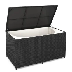 Rattan Kissenbox ZOE 150 x 80 x 85 cm schwarz