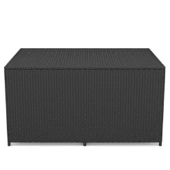 Rattan Kissenbox ZOE 150 x 80 x 85 cm schwarz
