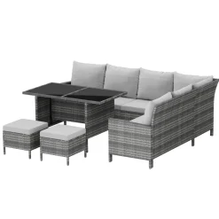 Rattanlounge ADRIANUS grau