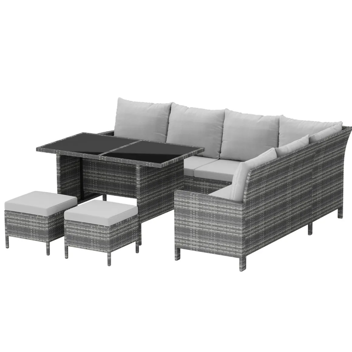 Rattanlounge ADRIANUS grau
