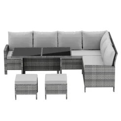 Rattanlounge ADRIANUS grau