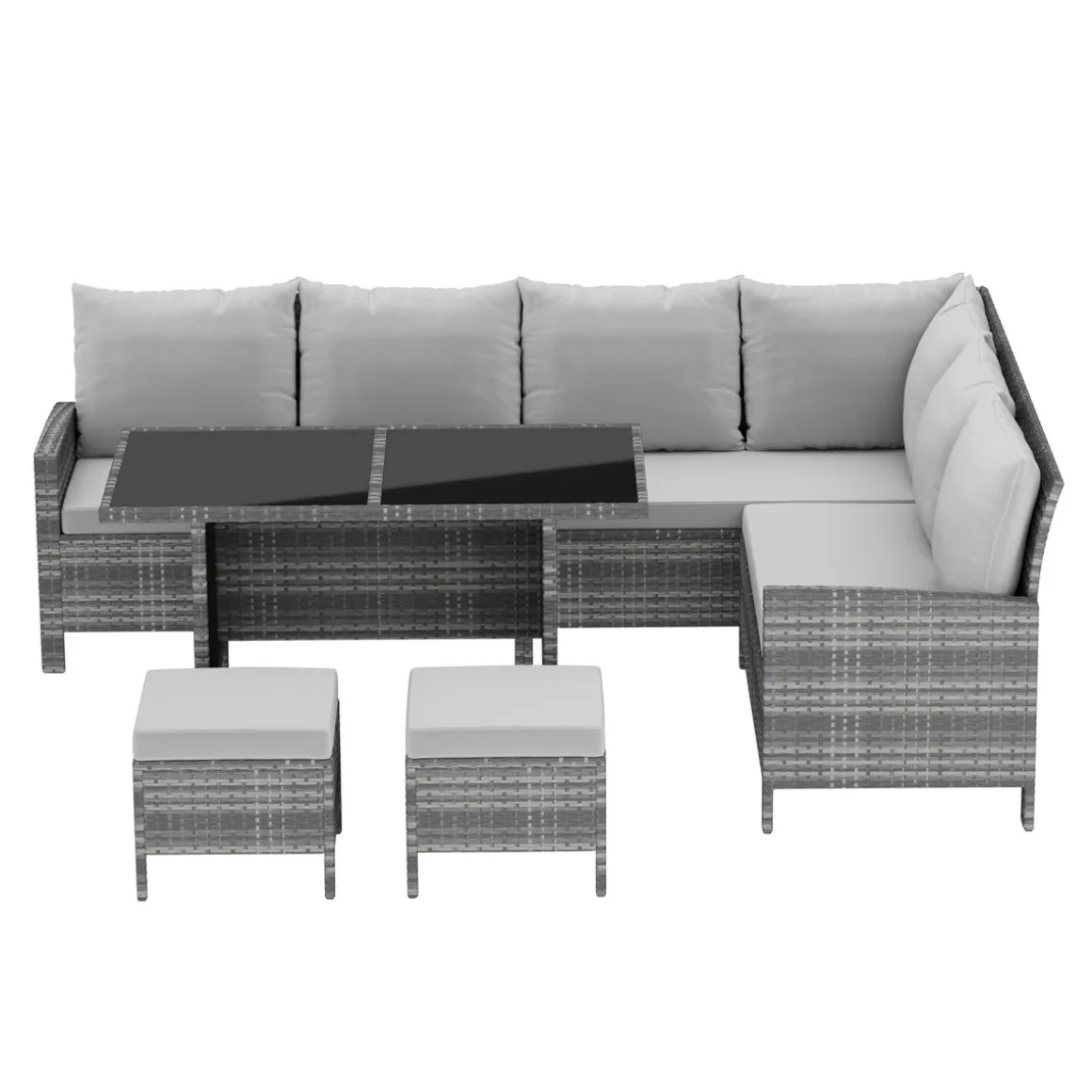 Rattanlounge ADRIANUS grau