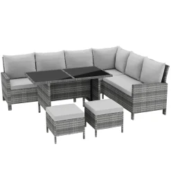 Rattanlounge ADRIANUS grau