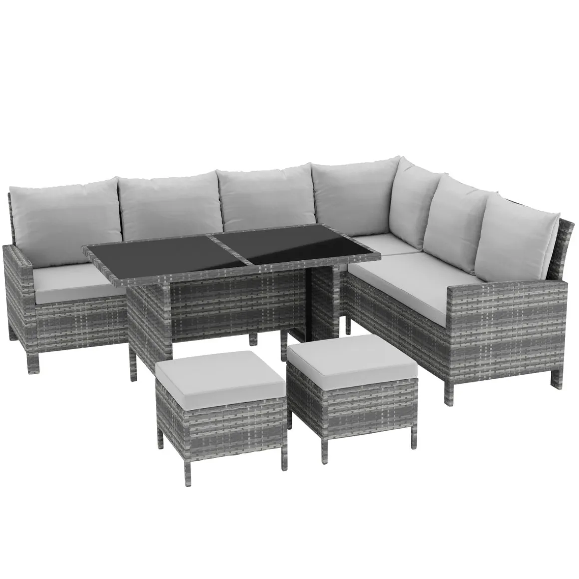 Rattanlounge ADRIANUS grau