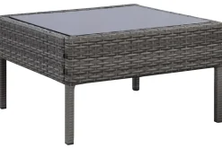 Rattanlounge BARI grau/beige