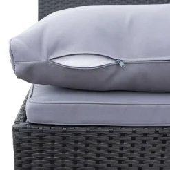 Rattanlounge BARI schwarz/anthrazit
