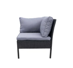 Rattanlounge BARI schwarz/anthrazit